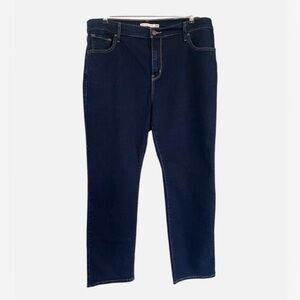 Levi's women's High Rise Straight Denim Jeans STRECH dark blue size 16W